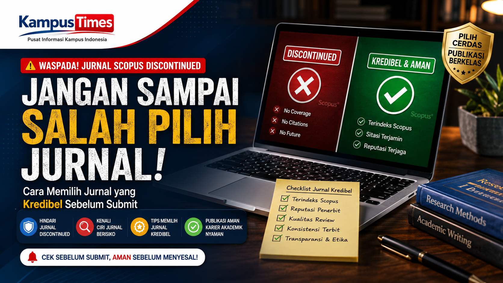 Waspada Jurnal Scopus Discontinued: Cara Memilih Jurnal yang Kredibel Sebelum Submit