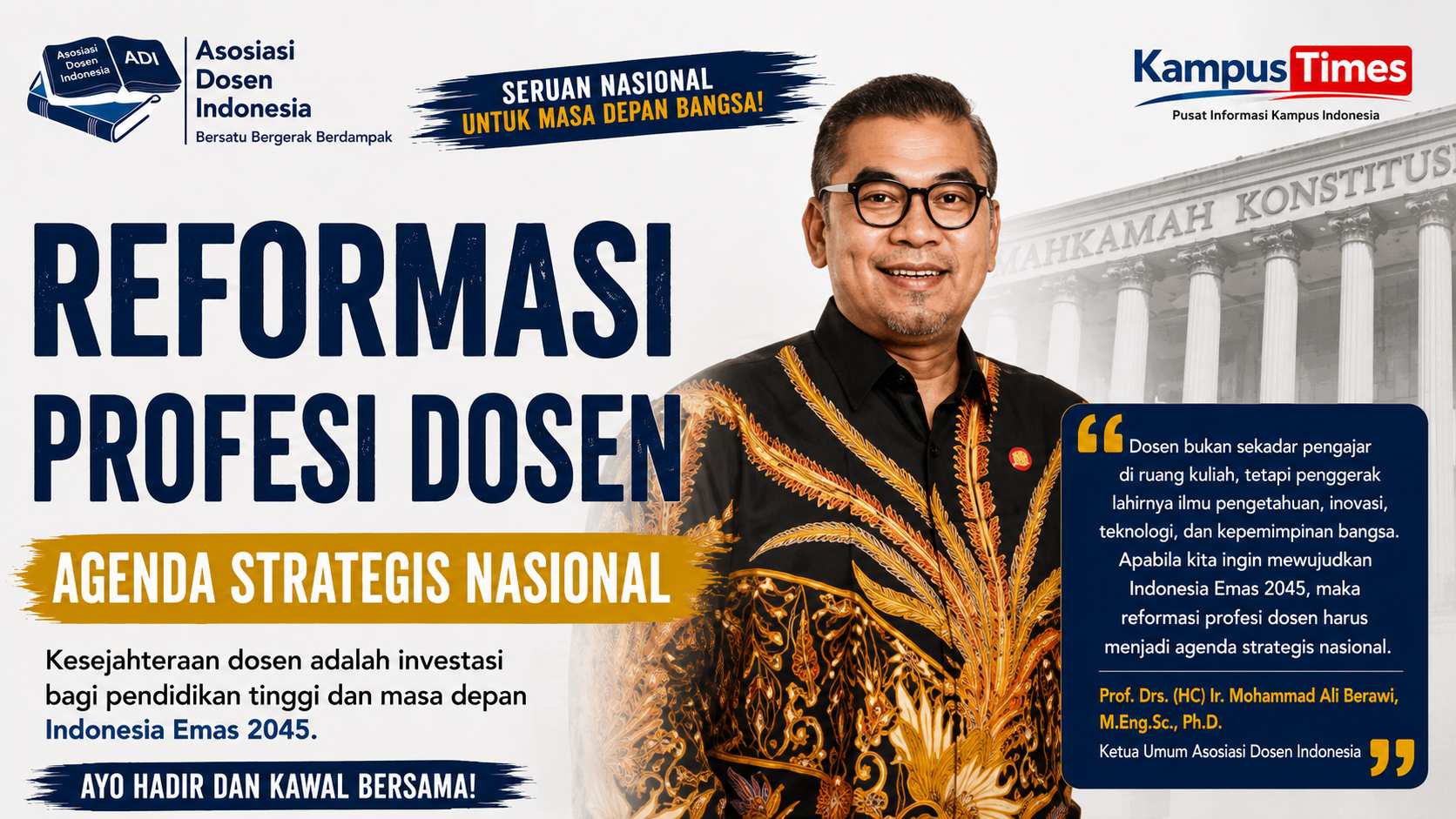 Reformasi Profesi Dosen: Agenda Strategis Nasional Menuju Indonesia Emas 2045