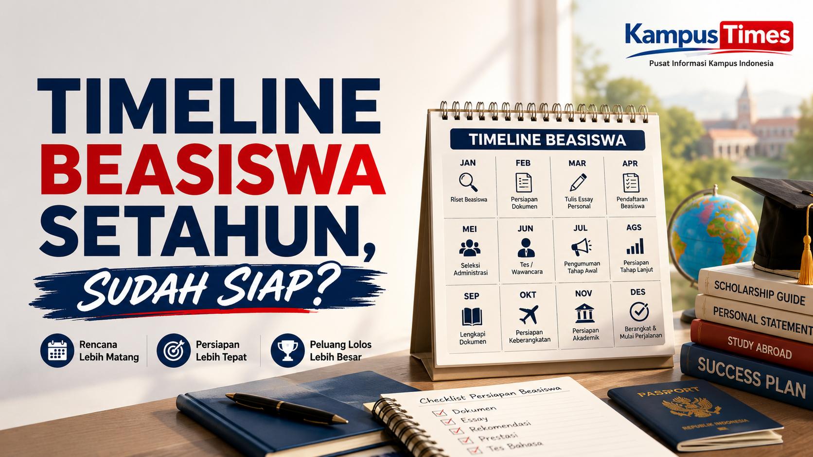 Timeline Persiapan Beasiswa Selama Satu Tahun, Panduan Lengkap agar Peluang Lolos Semakin Besar
