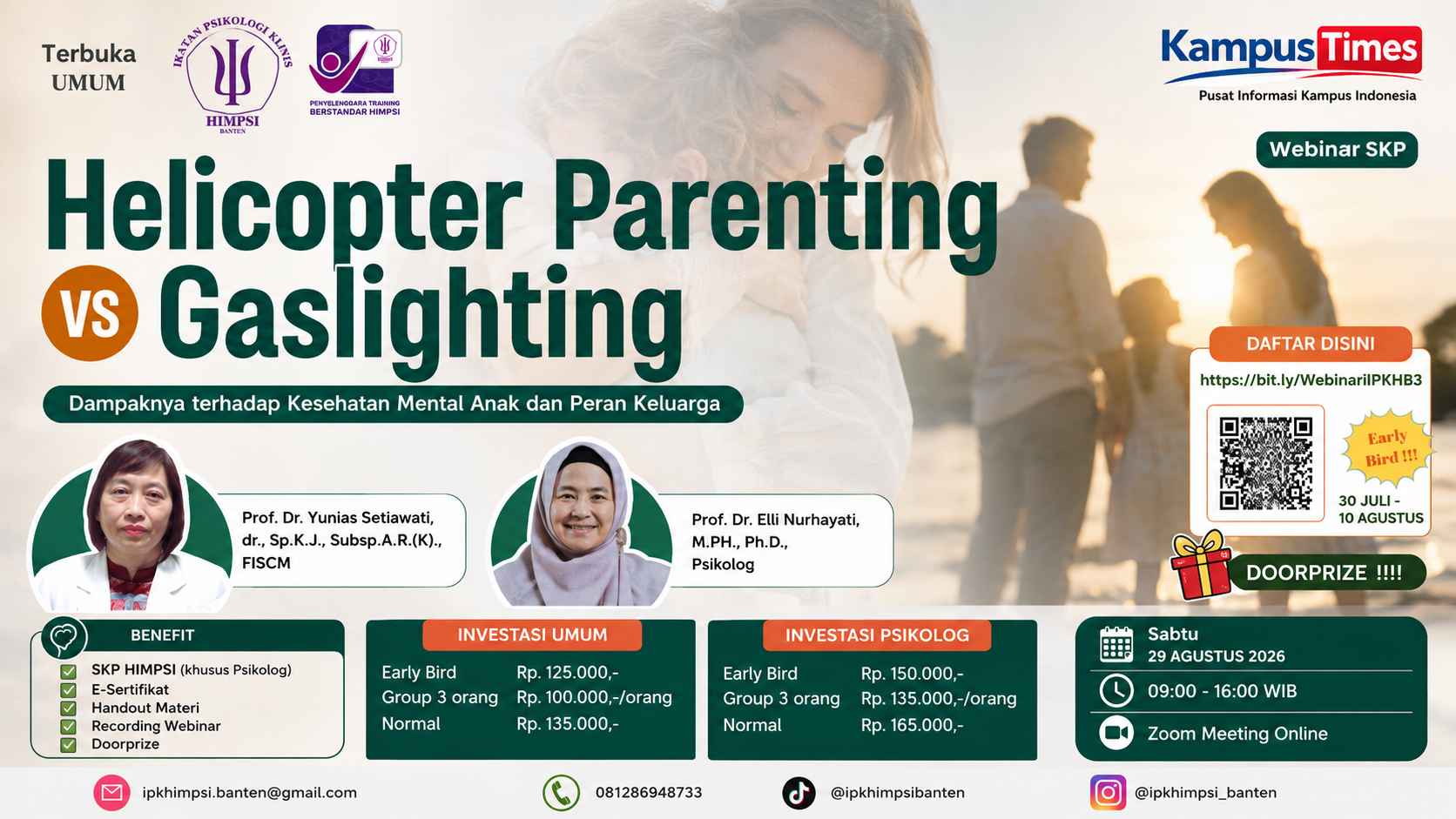 Helicopter Parenting dan Gaslighting Dibahas Tuntas dalam Webinar SKP HIMPSI Banten, Daftar Sebelum Kuota Habis