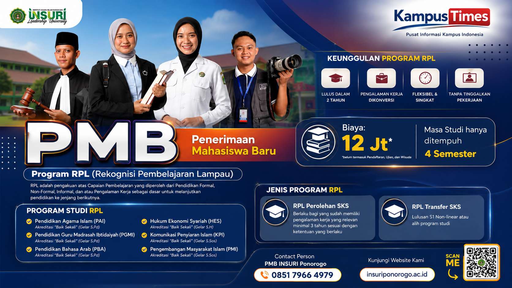 PMB INSURI Ponorogo Program RPL: Kuliah Cepat 4 Semester dengan Pengakuan Pengalaman Kerja