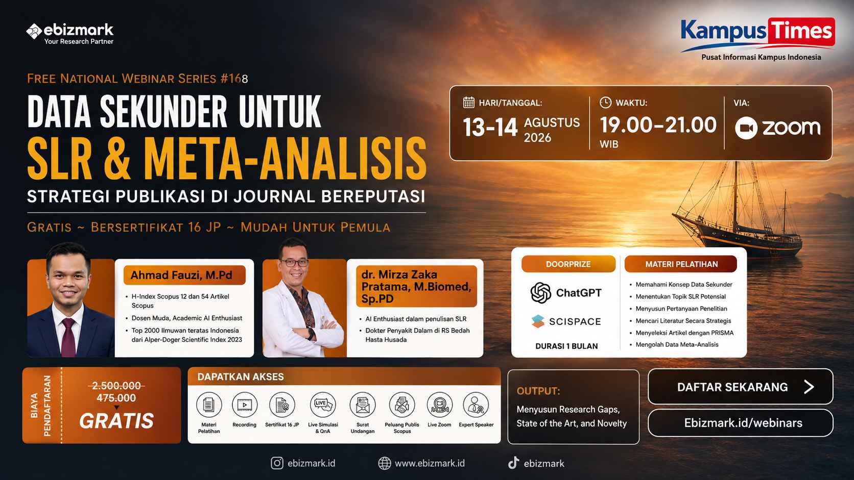 Webinar Gratis SLR dan Meta-Analisis 2026, Peluang Kuasai Strategi Publikasi Jurnal Bereputasi Tanpa Data Lapangan