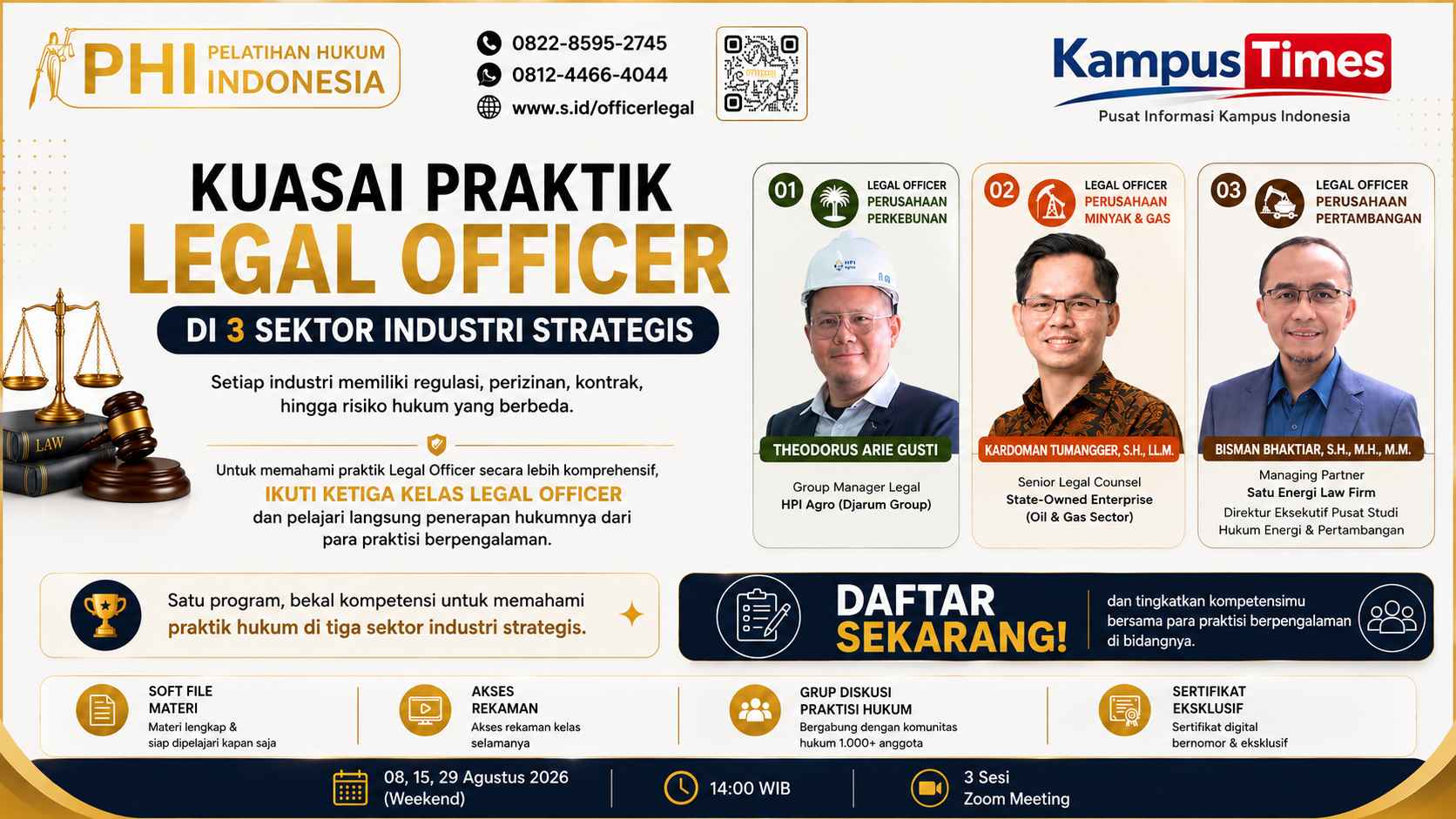 Jangan Sampai Ketinggalan! Pelatihan Legal Officer Perkebunan, Migas, dan Pertambangan Dibuka, Bekal Karier di Industri Strategis