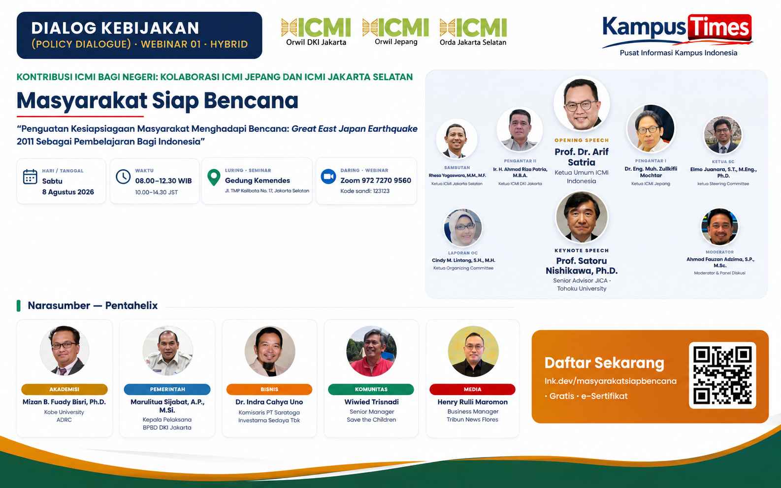 ICMI Gelar Webinar Kesiapsiagaan Bencana, Belajar dari Gempa Besar Jepang 2011 untuk Indonesia
