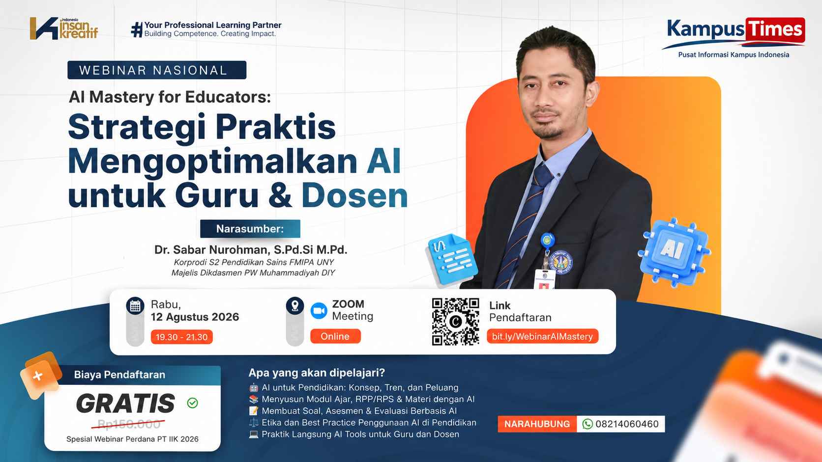 Webinar Nasional AI Mastery for Educators Bahas Strategi Praktis AI untuk Guru dan Dosen