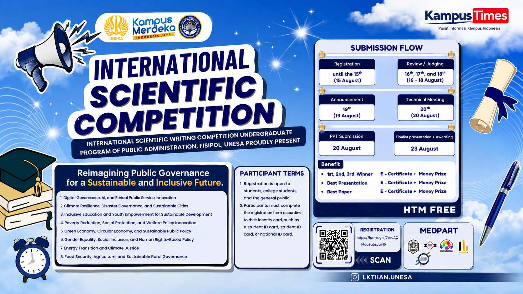 International Scientific Competition UNESA 2026, Lomba Karya Ilmiah Internasional Gratis