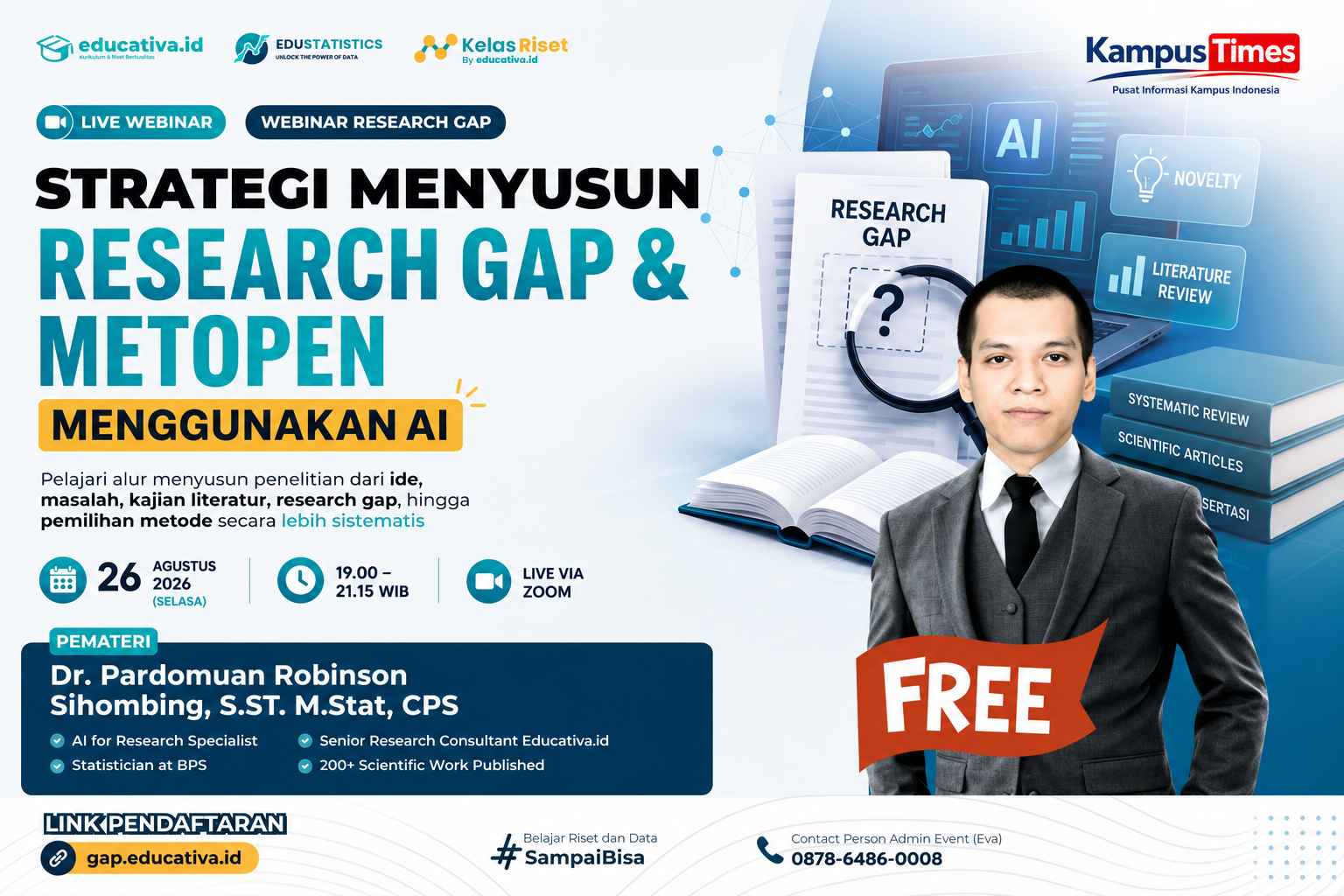 Webinar Gratis: Strategi Menyusun Research Gap dan Metopen Menggunakan AI