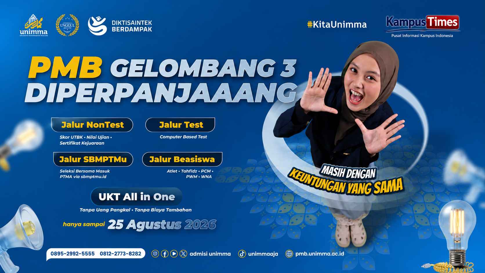 PMB UNIMMA Gelombang 3 Diperpanjang hingga 25 Agustus 2026, Masih Ada Jalur Non-Test dan UKT All In One