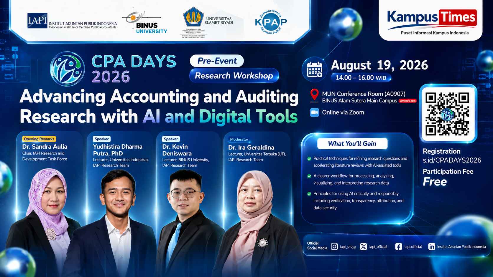 CPA DAYS 2026 Gelar Research Workshop, Bahas AI dan Tools Digital untuk Riset Akuntansi