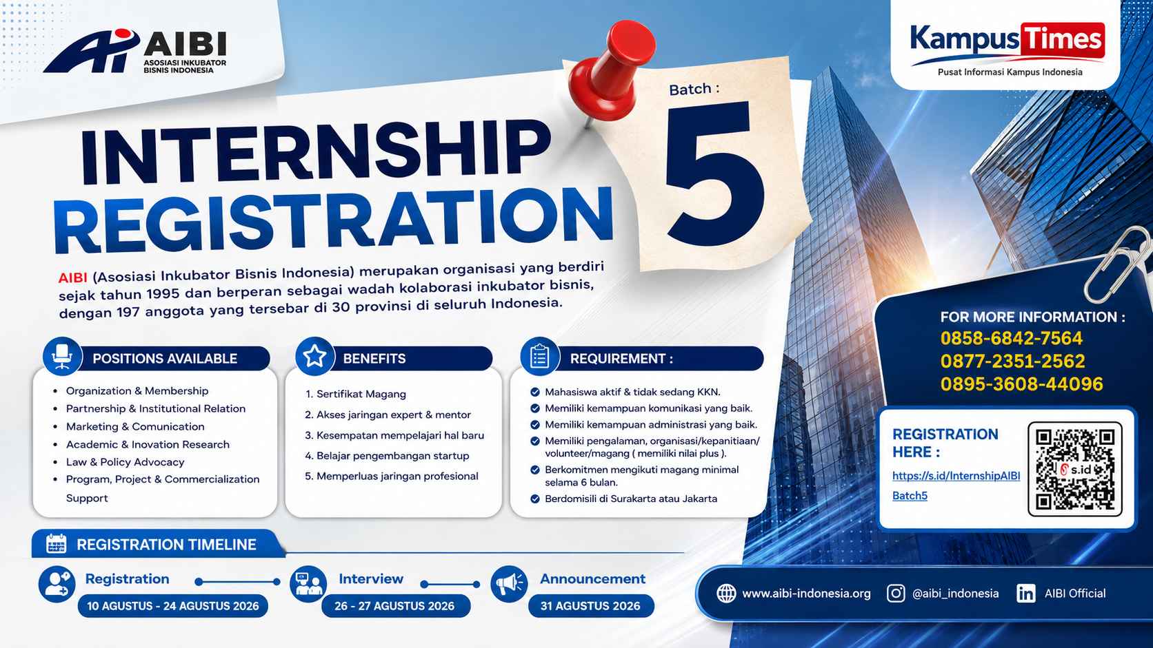 Internship AIBI Batch 5 Dibuka, Cek Posisi dan Syarat Pendaftarannya