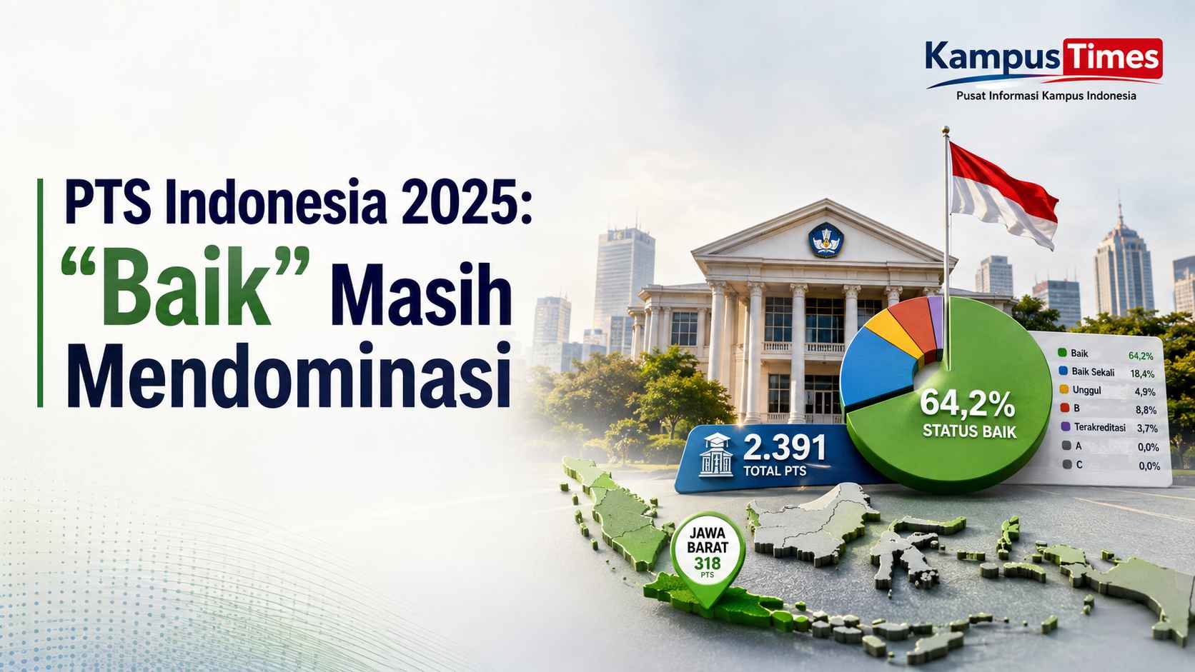 Akreditasi Perguruan Tinggi 2025: Jawa Barat Terbanyak, Status “Baik” Mendominasi PTS Indonesia