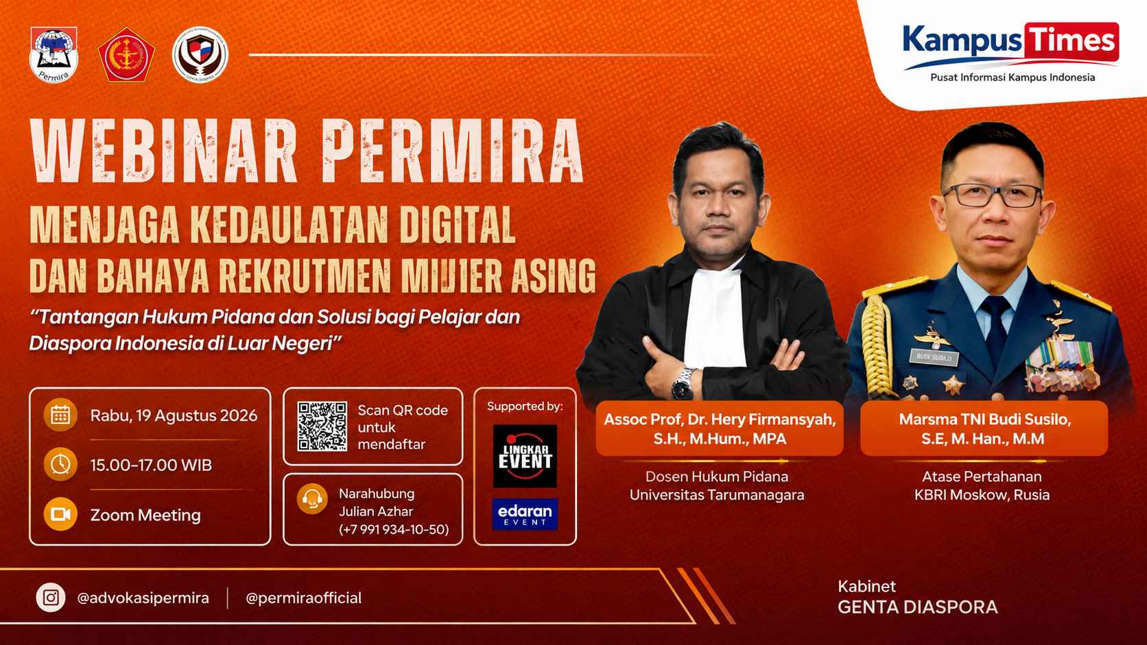 Webinar PERMIRA Bahas Kedaulatan Digital dan Bahaya Rekrutmen Militer Asing