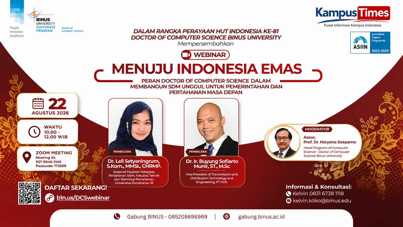 Menuju Indonesia Emas, Doctor of Computer Science Dorong SDM Unggul untuk Pemerintahan dan Pertahanan