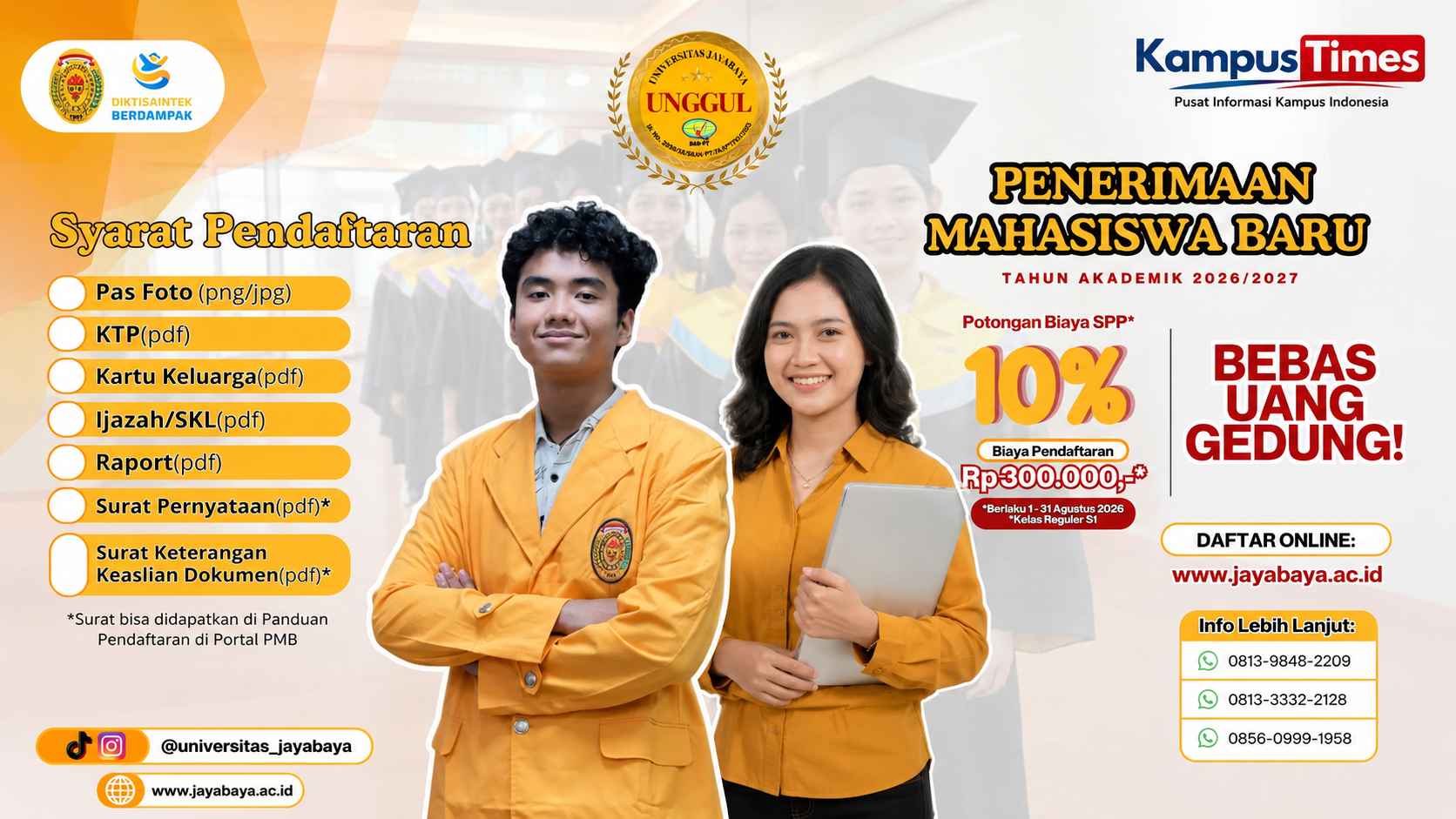 Penerimaan Mahasiswa Baru Universitas Jayabaya 2026/2027: Syarat, Biaya, dan Cara Daftar