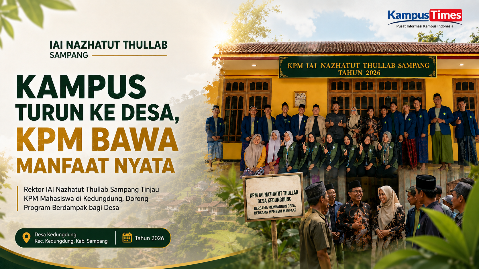 Rektor IAI Nazhatut Thullab Sampang Tinjau KPM Mahasiswa di Kedungdung, Dorong Program Berdampak bagi Desa