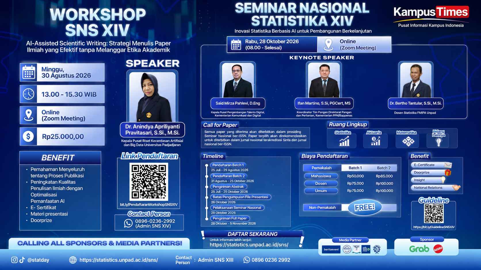 SNS XIV Unpad Hadir, Bahas Statistik Berbasis AI dan Workshop Scientific Writing
