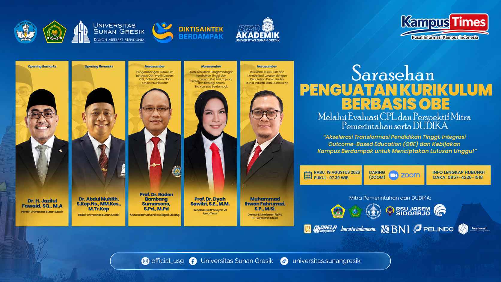 Universitas Sunan Gresik Perkuat Kurikulum Berbasis OBE, Bahas Profil Lulusan hingga CPL
