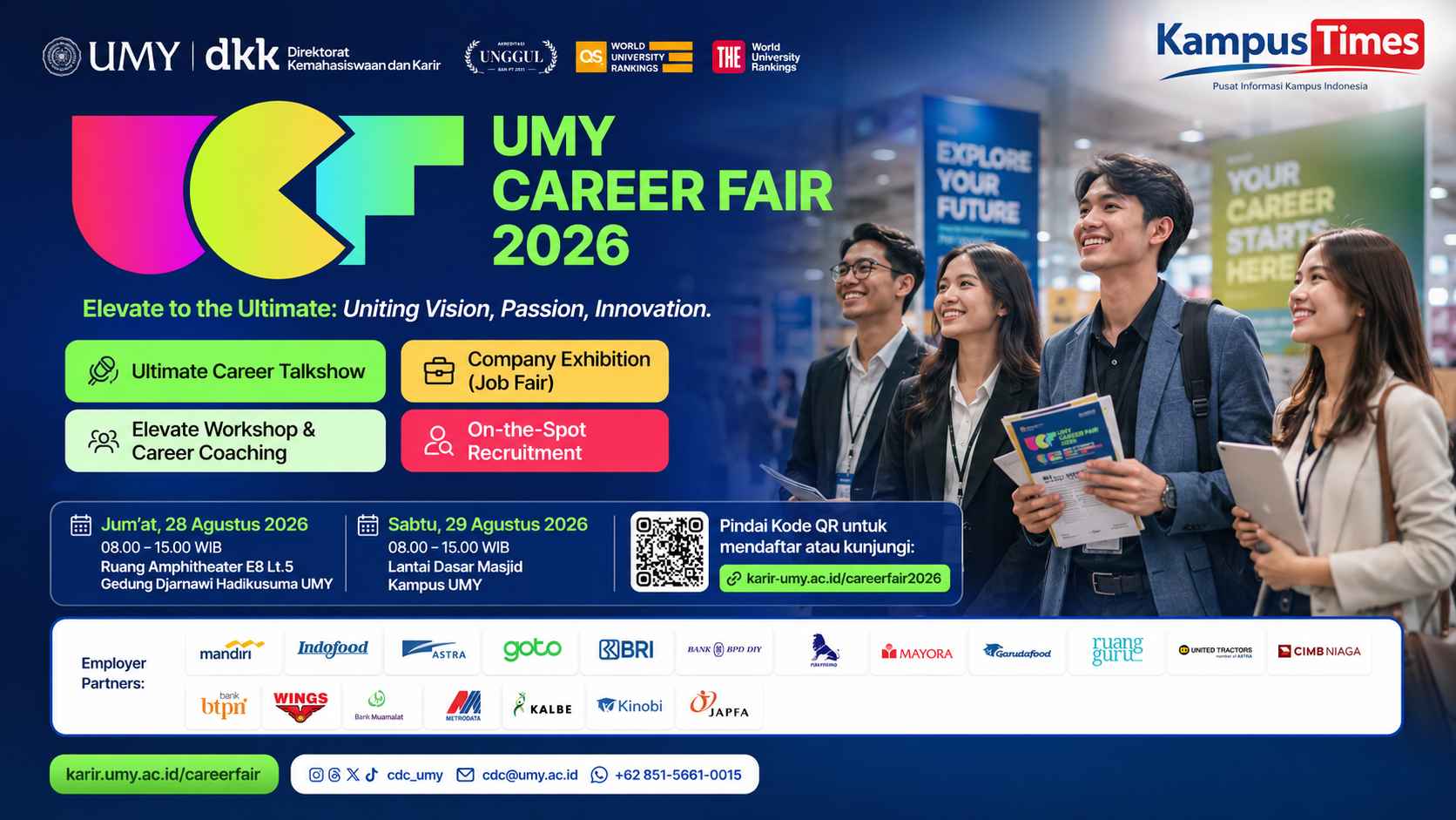 UMY Career Fair 2026 Digelar 28–29 Agustus, Hadirkan Puluhan Perusahaan Ternama