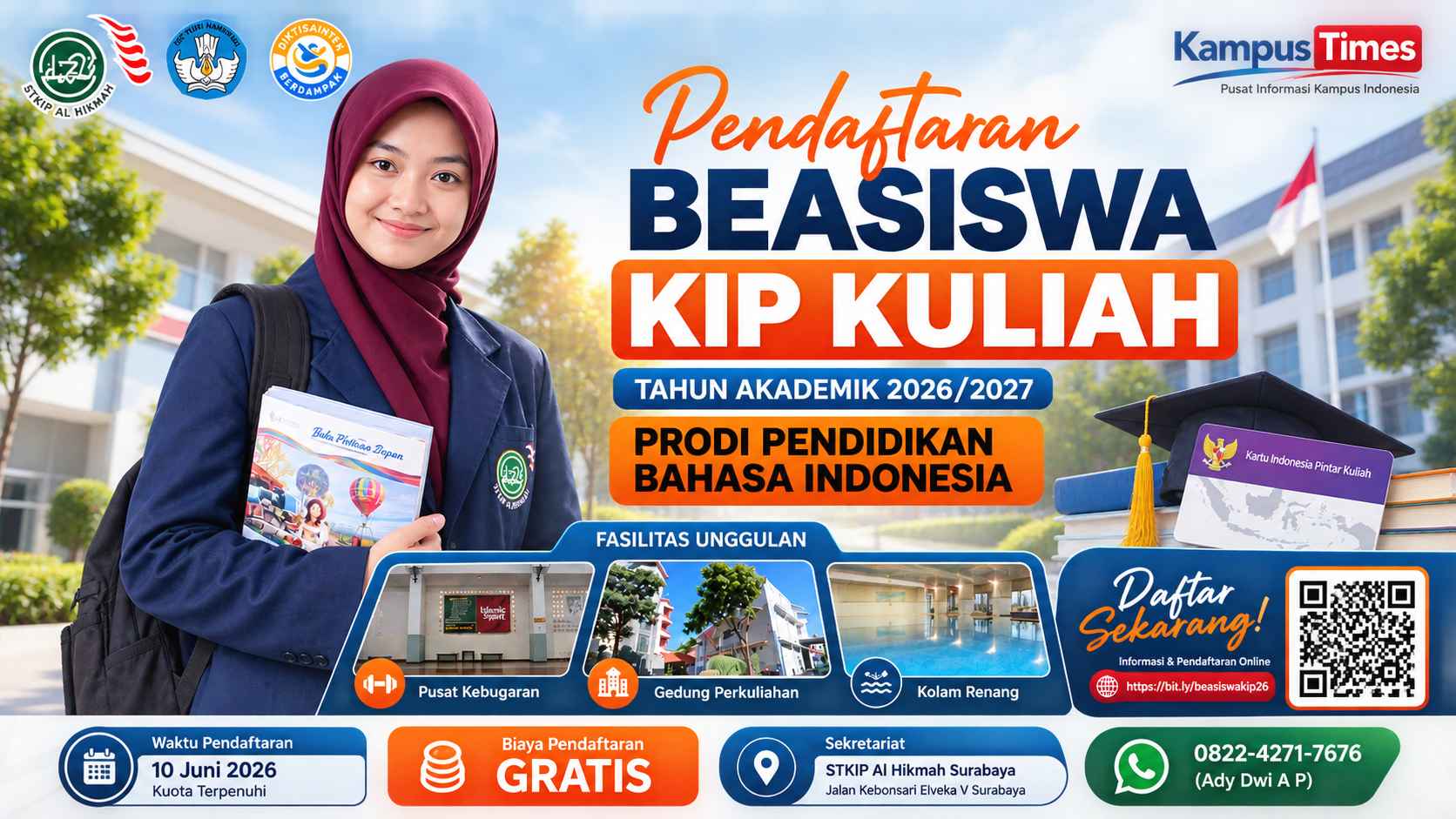 Beasiswa KIP Kuliah STKIP Al Hikmah 2026 Dibuka, Pendaftaran Gratis