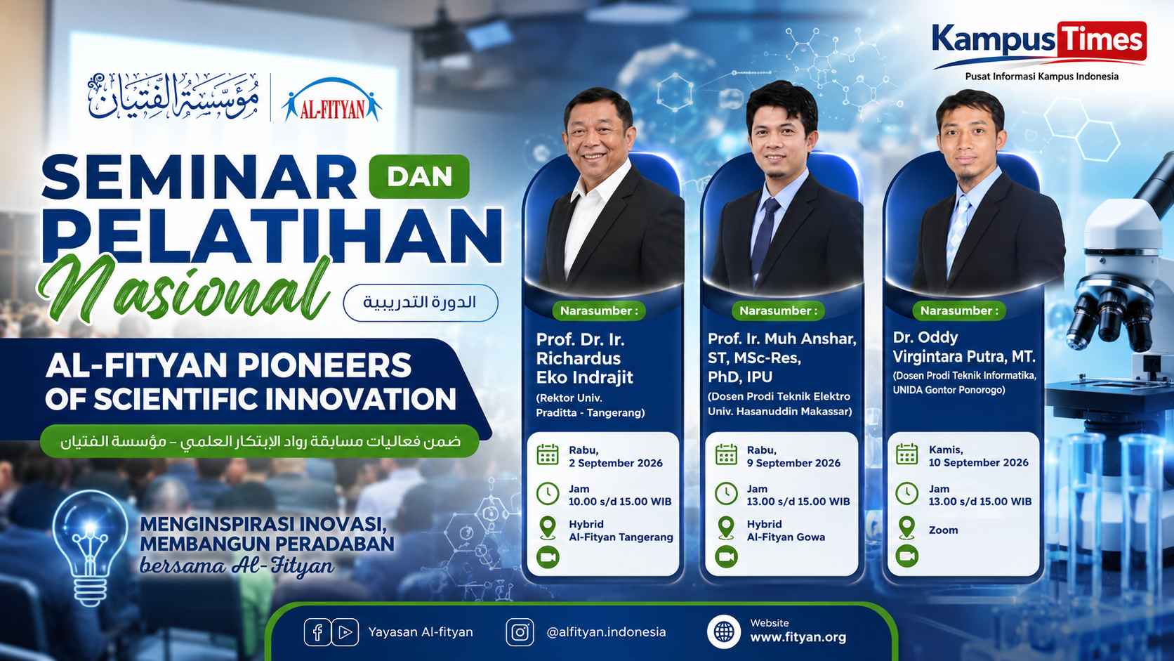 Seminar dan Pelatihan Nasional Al-Fityan Hadirkan Pakar Inovasi Sains dan Teknologi