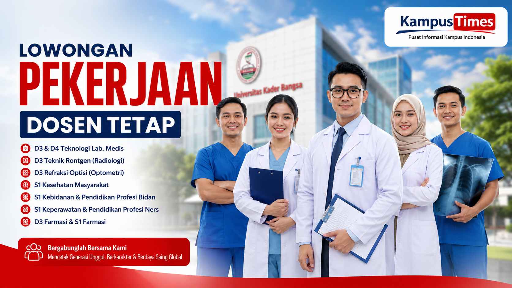 Lowongan Dosen Tetap Universitas Kader Bangsa 2026, Ini Formasi dan Syarat Lengkapnya