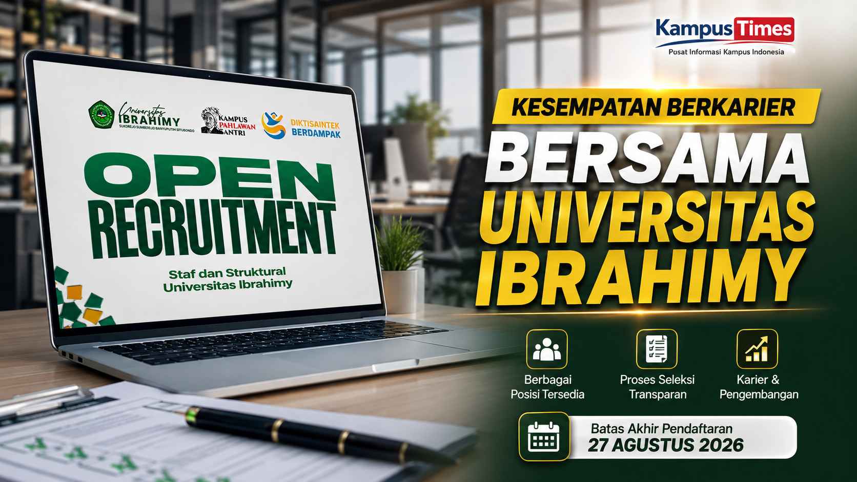 Lowongan Kerja Universitas Ibrahimy Situbondo 2026, Buka Banyak Posisi hingga 27 Agustus
