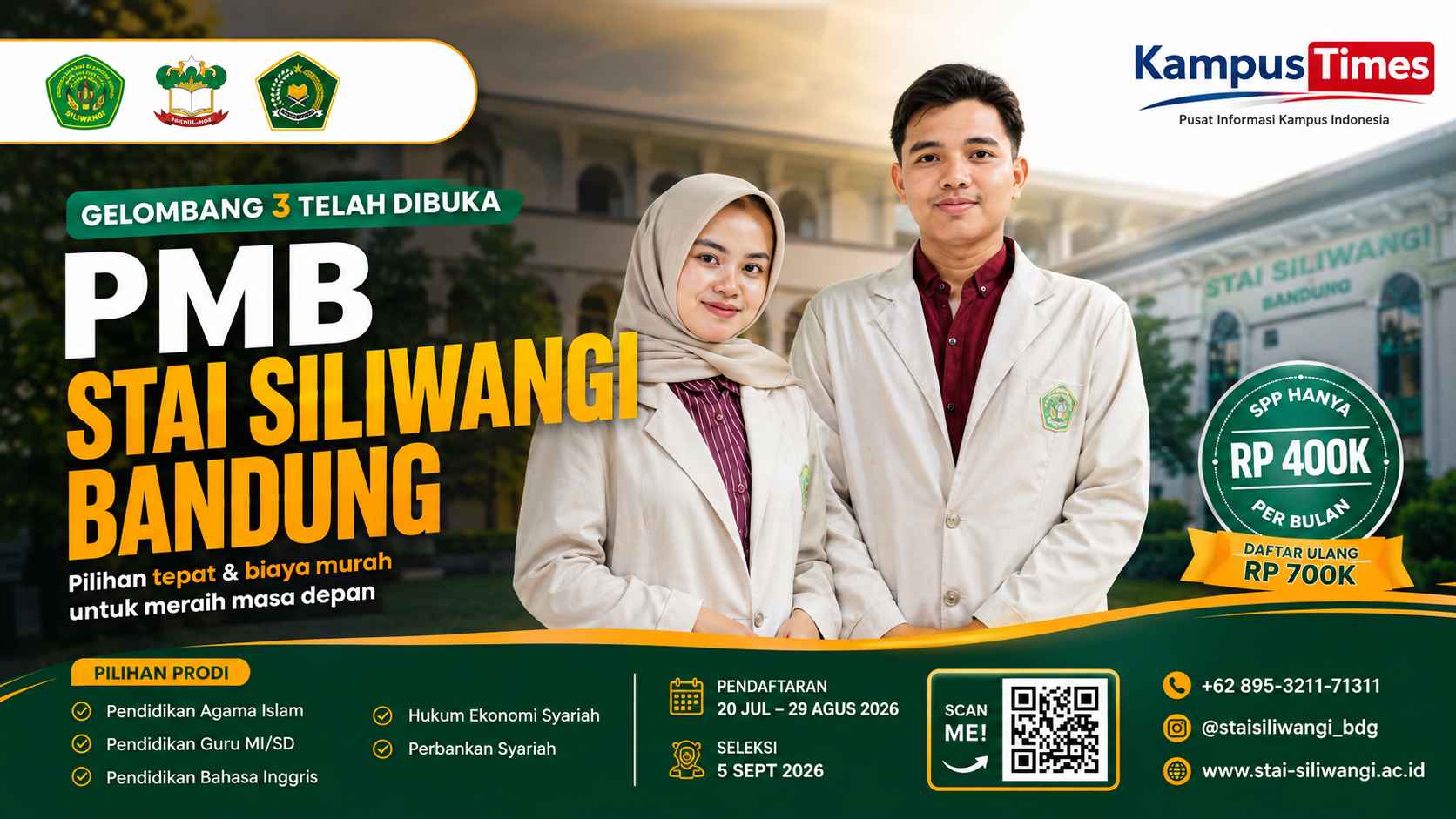 PMB STAI Siliwangi Bandung Gelombang 3 Dibuka, Cek Prodi, Biaya, dan Jadwal Pendaftaran