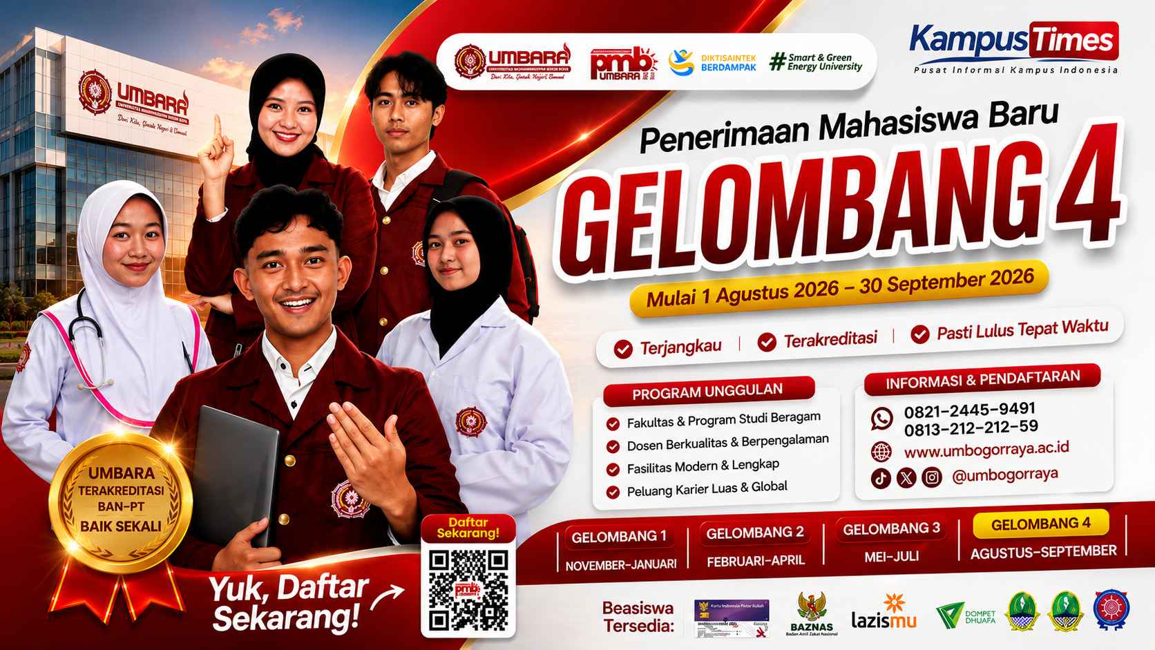 Penerimaan Mahasiswa Baru UMBARA 2026/2027: Gelombang 4 Dibuka, Cek Program Studi dan Jadwalnya