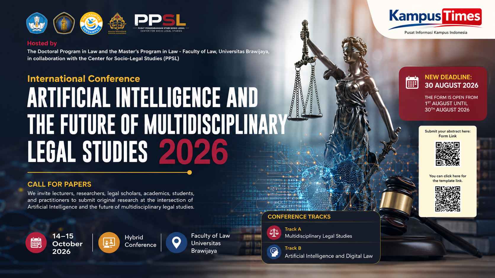 International Conference AI dan Masa Depan Studi Hukum Multidisipliner 2026, Deadline Abstrak Diperpanjang