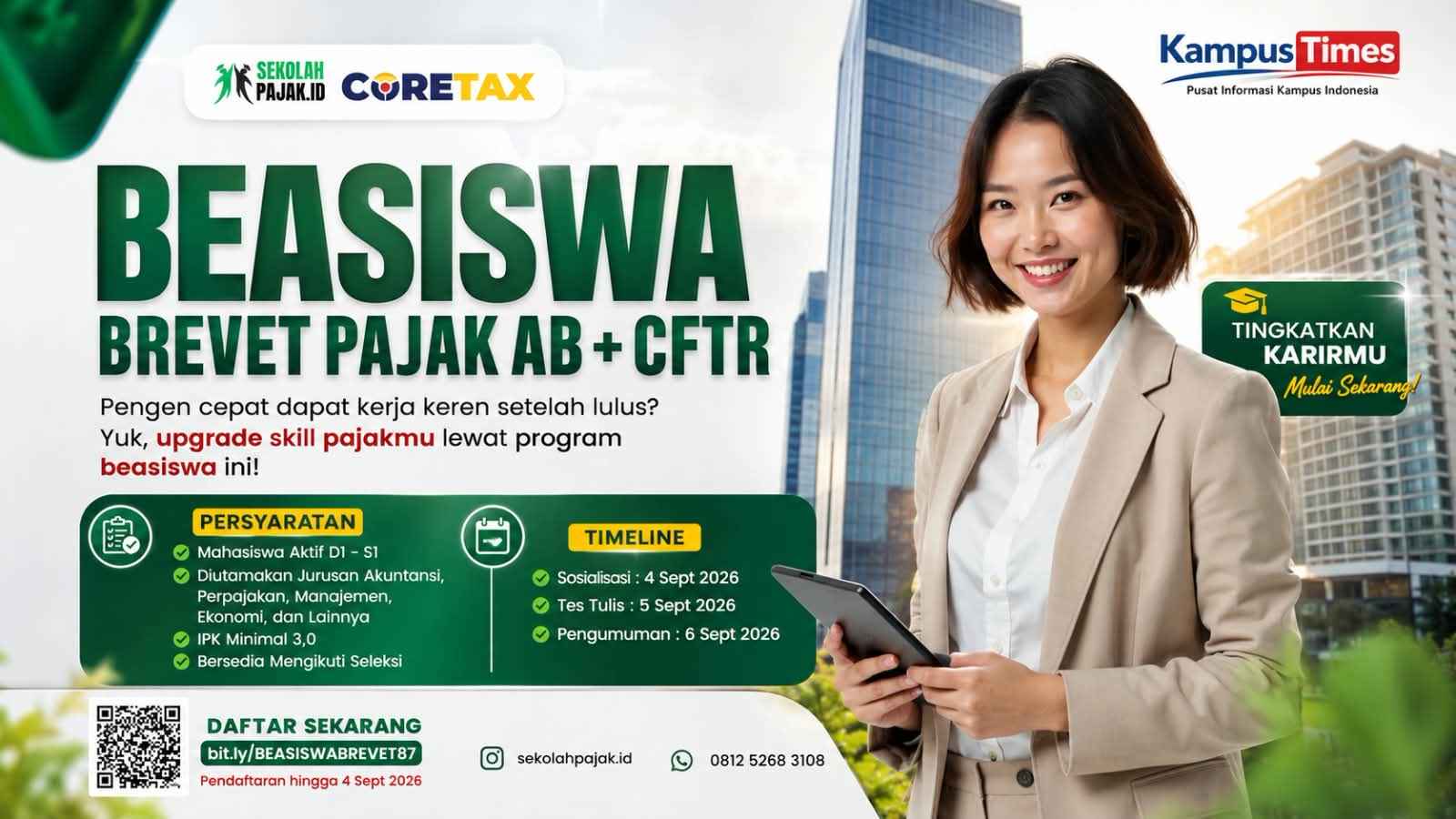 Beasiswa Brevet Pajak AB + CFTR 2026: Syarat, Jadwal, dan Cara Daftar
