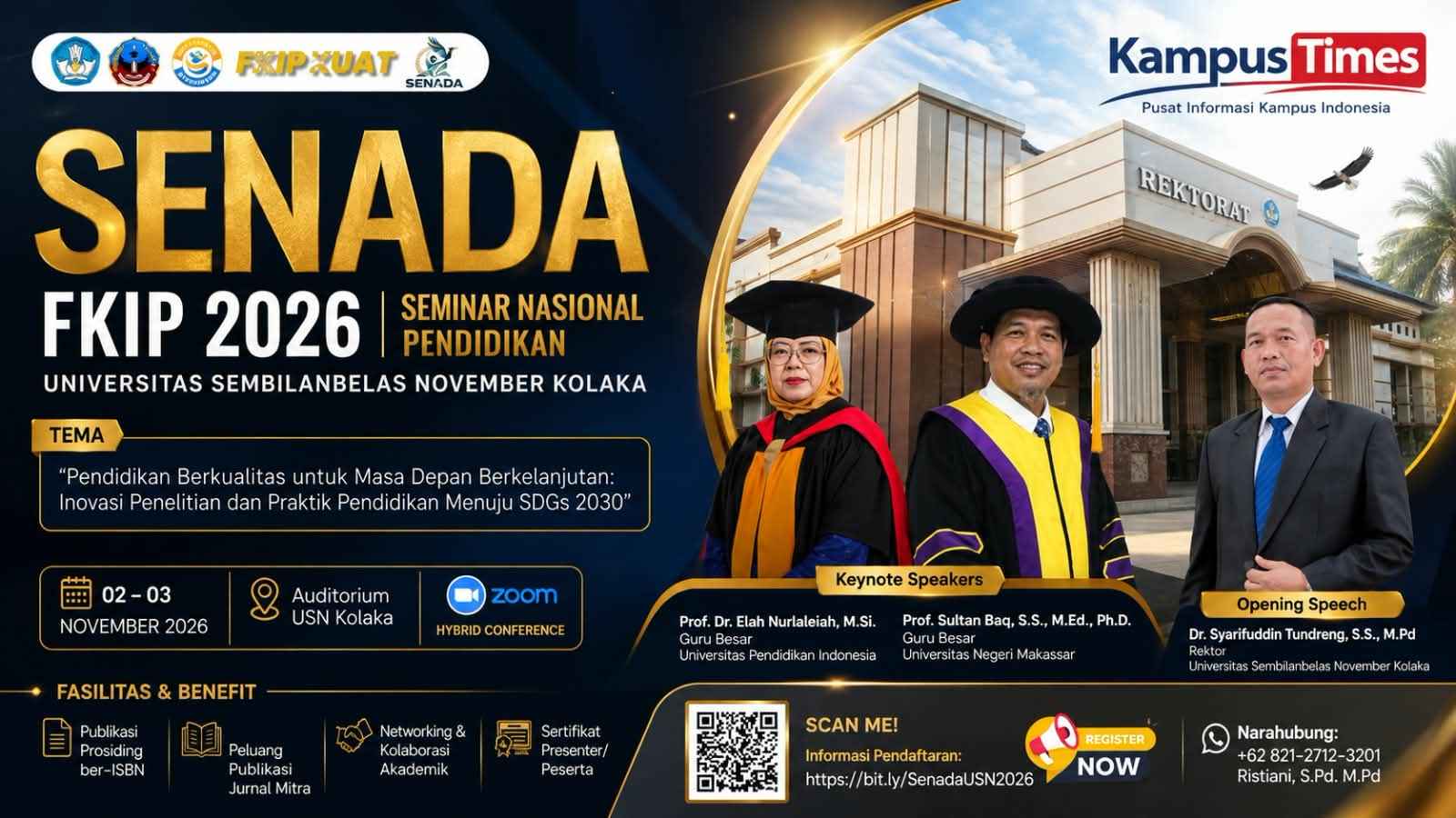 SENADA FKIP 2026 USN Kolaka Buka Call for Papers, Cek Jadwal, Subtema, Biaya, dan Publikasi Jurnal