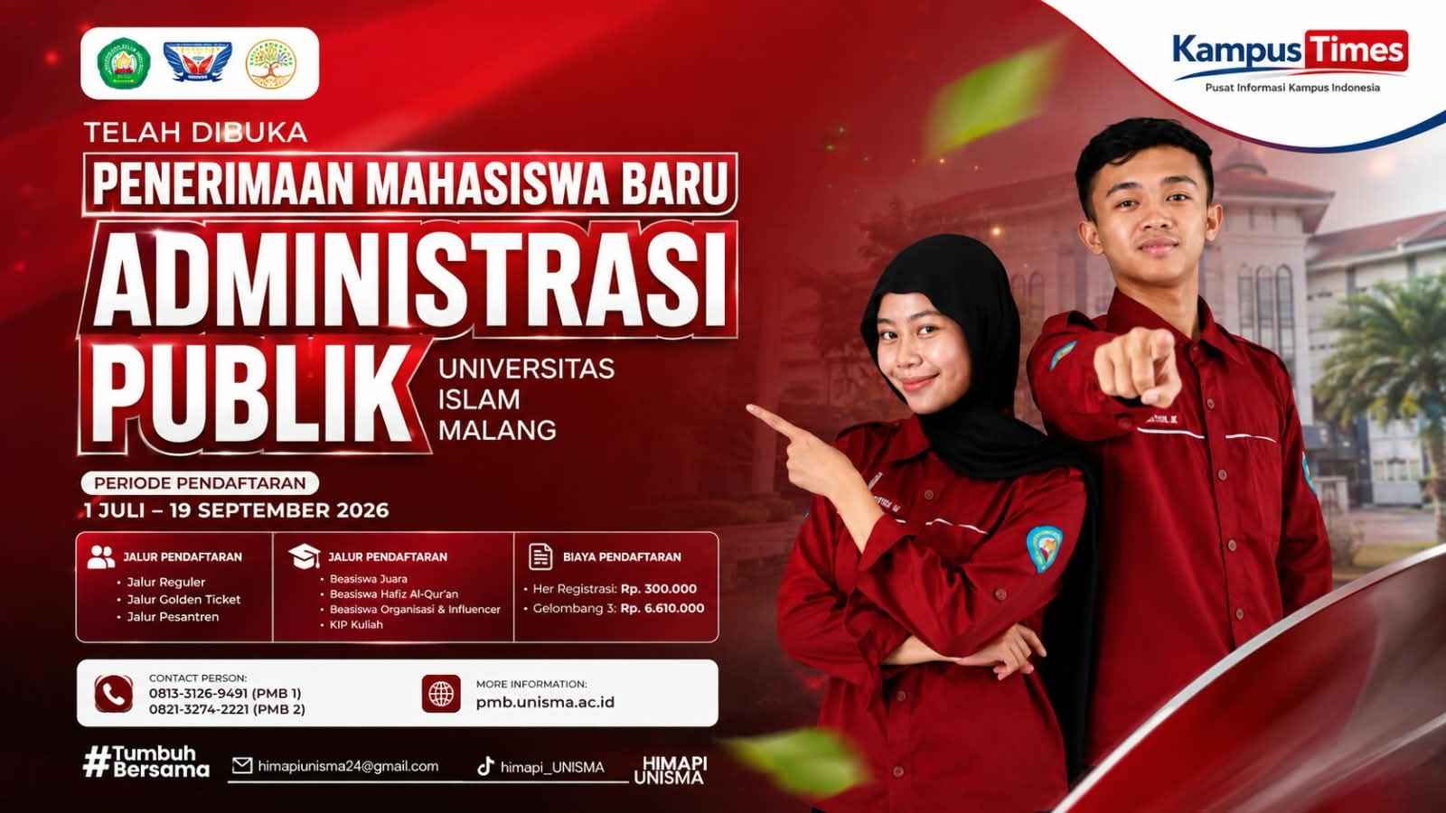 Penerimaan Mahasiswa Baru Administrasi Publik UNISMA 2026 Dibuka, Ada Beasiswa dan KIP Kuliah