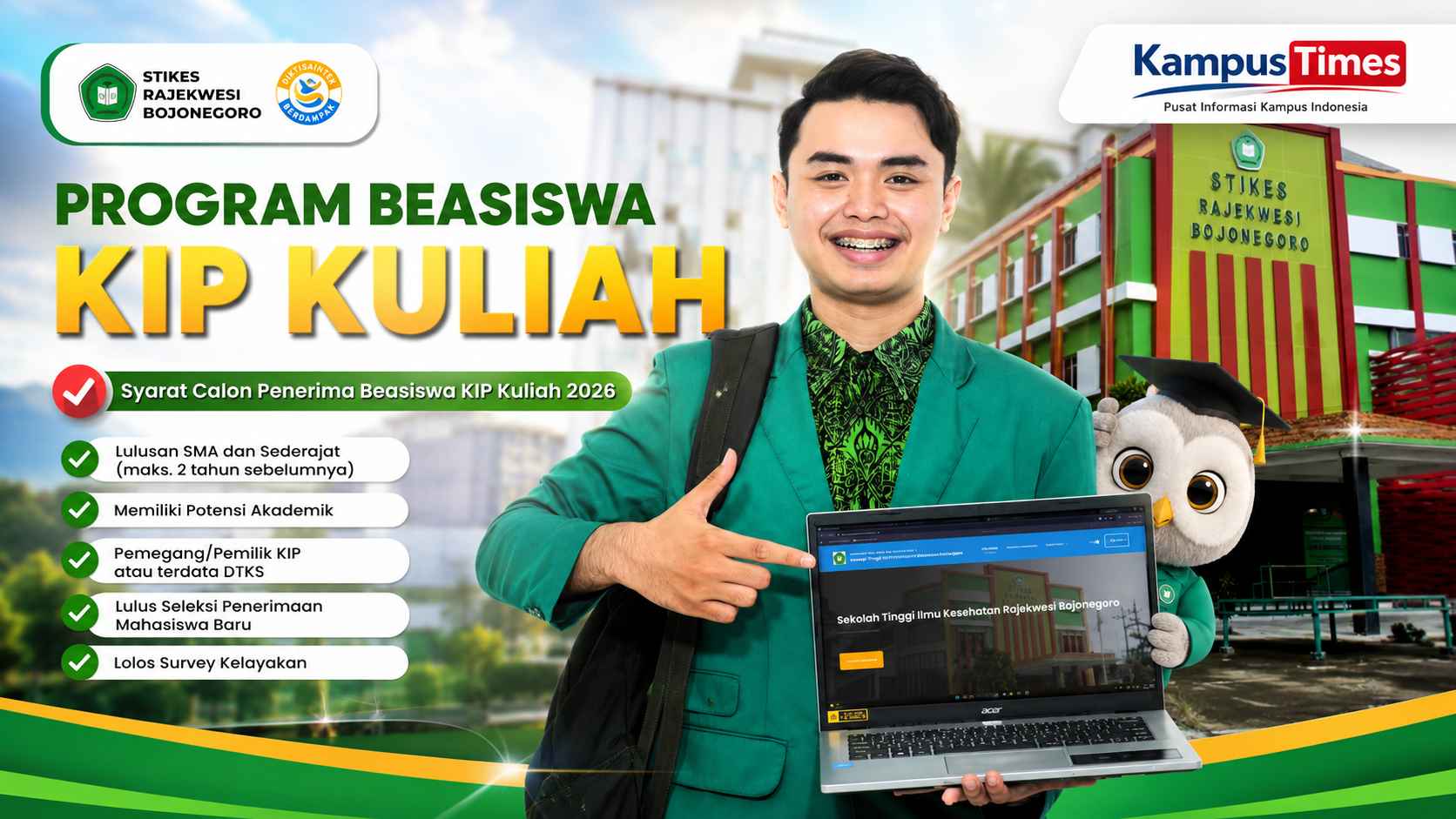 Beasiswa KIP Kuliah 2026 STIKes Rajekwesi Bojonegoro: Syarat, Cara Daftar, dan Jadwal Seleksi