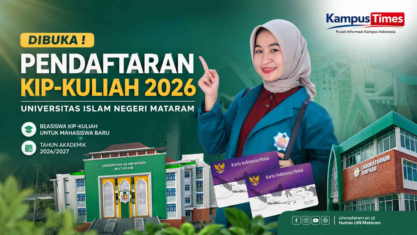 Pendaftaran KIP-Kuliah UIN Mataram 2026 Dibuka, Ini Syarat dan Jadwal Lengkapnya