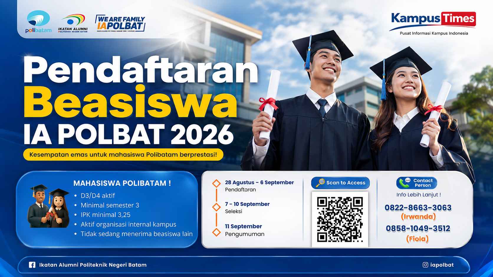 Beasiswa IA POLBAT 2026 Dibuka, Cek Syarat dan Jadwal Pendaftarannya