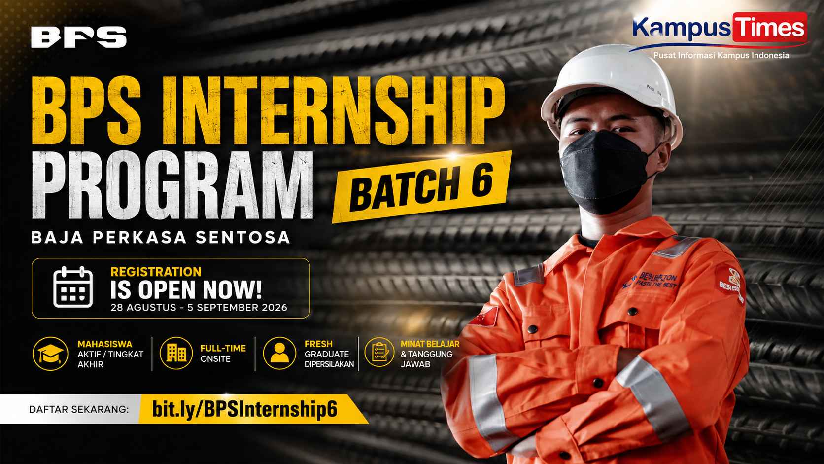 BPS Internship Program Batch 6 Dibuka, Cek Posisi, Syarat, Benefit, dan Jadwalnya