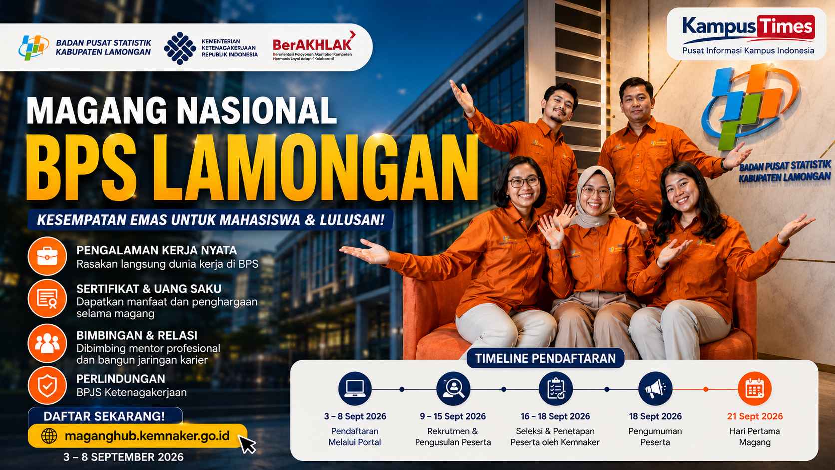 Lowongan Magang Nasional BPS Lamongan 2026 Dibuka, Cek Syarat dan Formasinya
