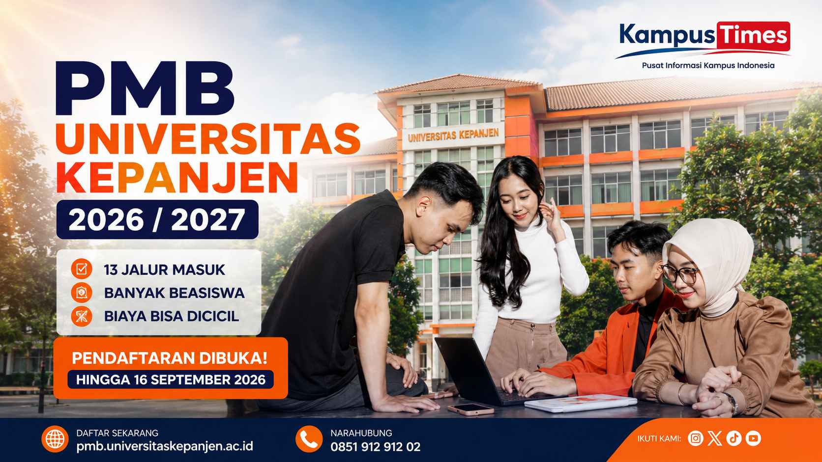 PMB Universitas Kepanjen 2026/2027 Masih Dibuka, Ada 13 Jalur dan Beragam Beasiswa
