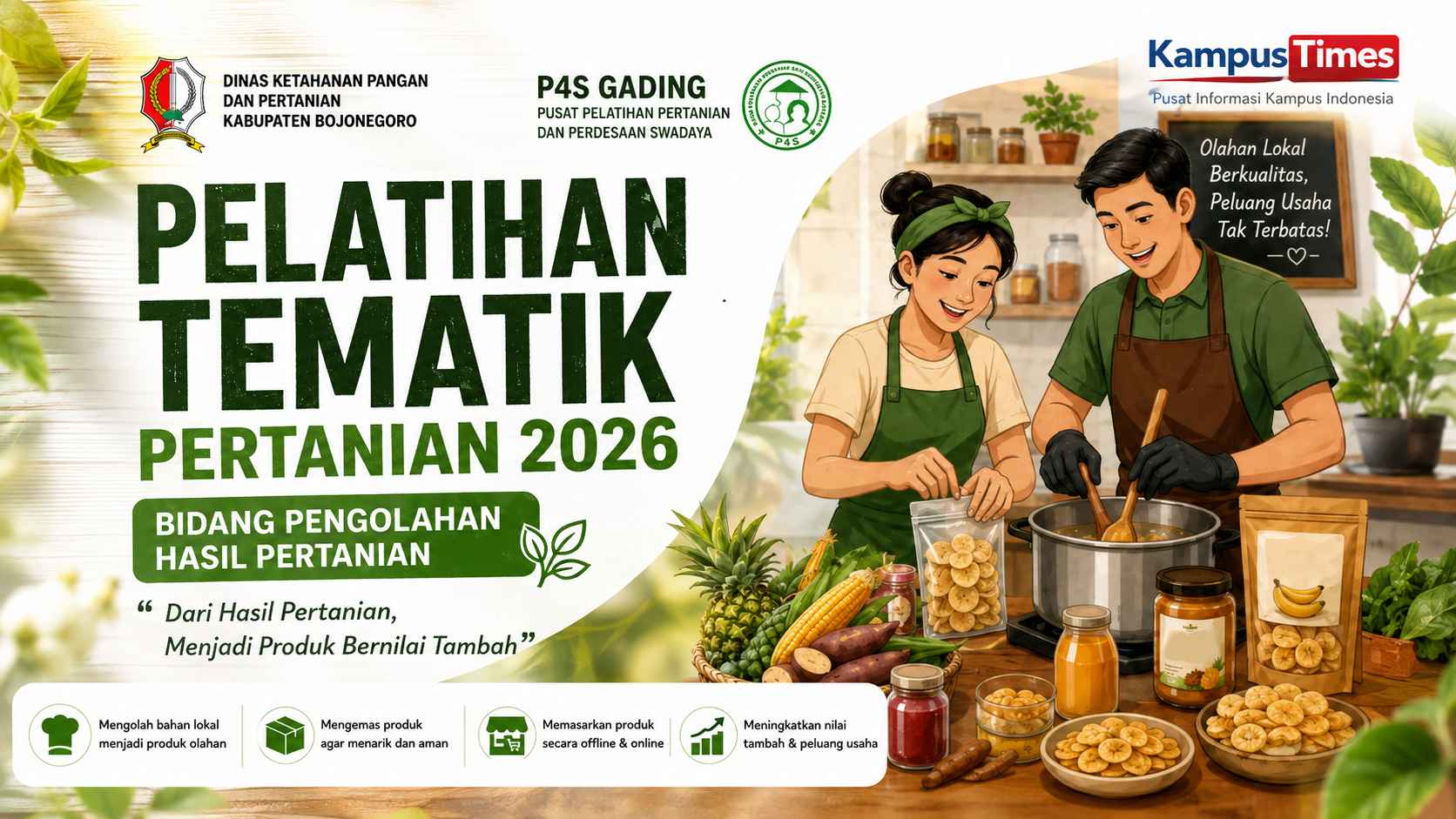 Pelatihan Tematik Pertanian 2026 di Bojonegoro: Belajar Olah Hasil Pertanian Jadi Produk Bernilai Tambah