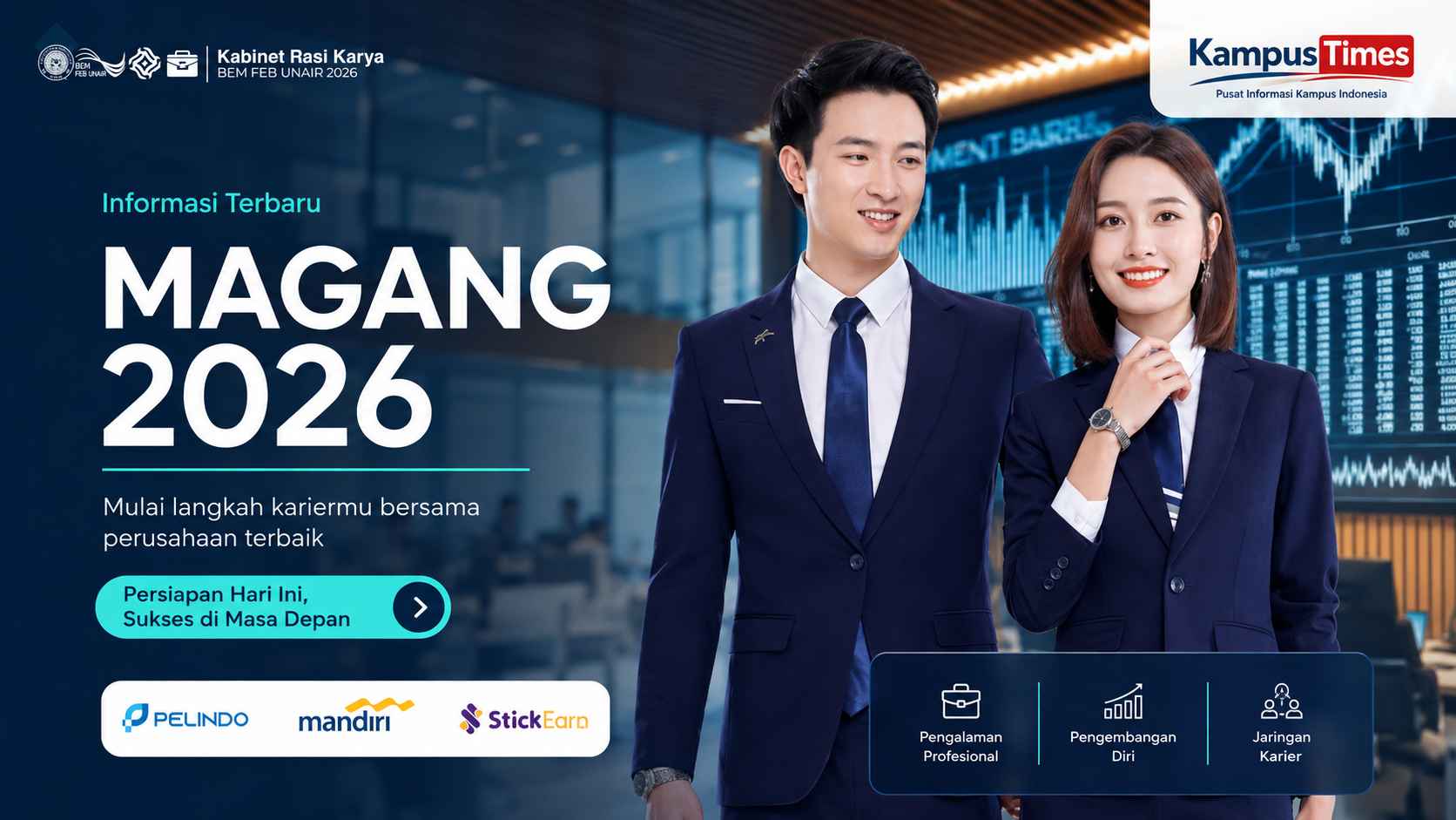 Lowongan Magang 2026 untuk Mahasiswa: Pelindo, Mandiri, dan StickEarn