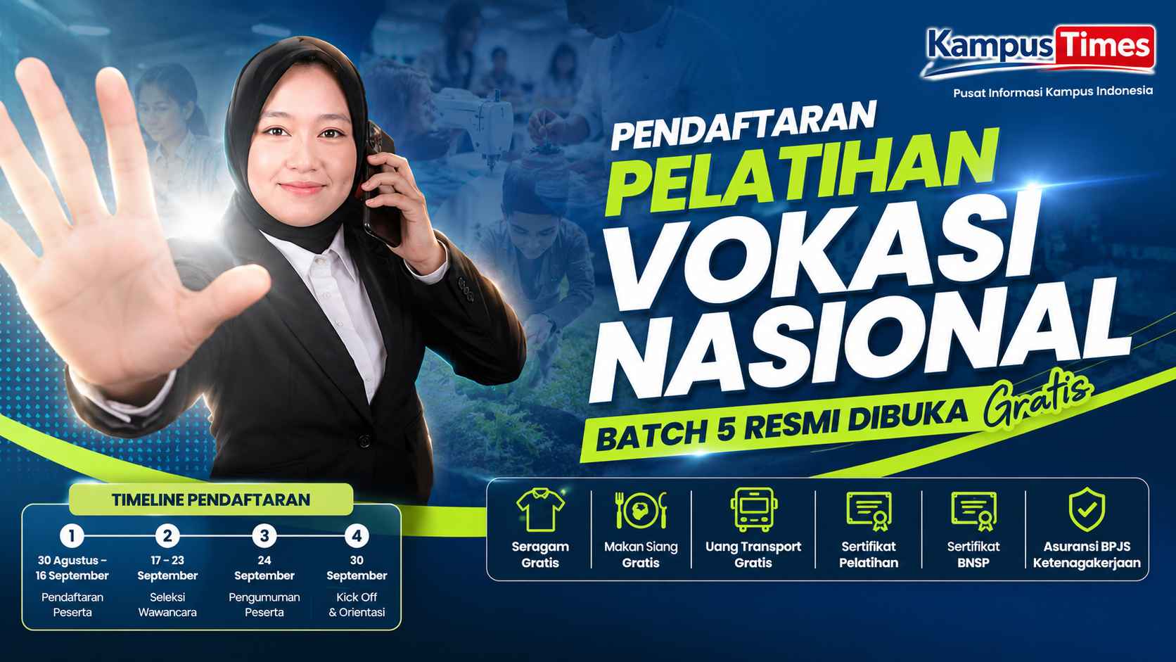 Pelatihan Vokasi Nasional Batch 5 Dibuka, Ada 7 Pilihan Keahlian dan Beragam Benefit