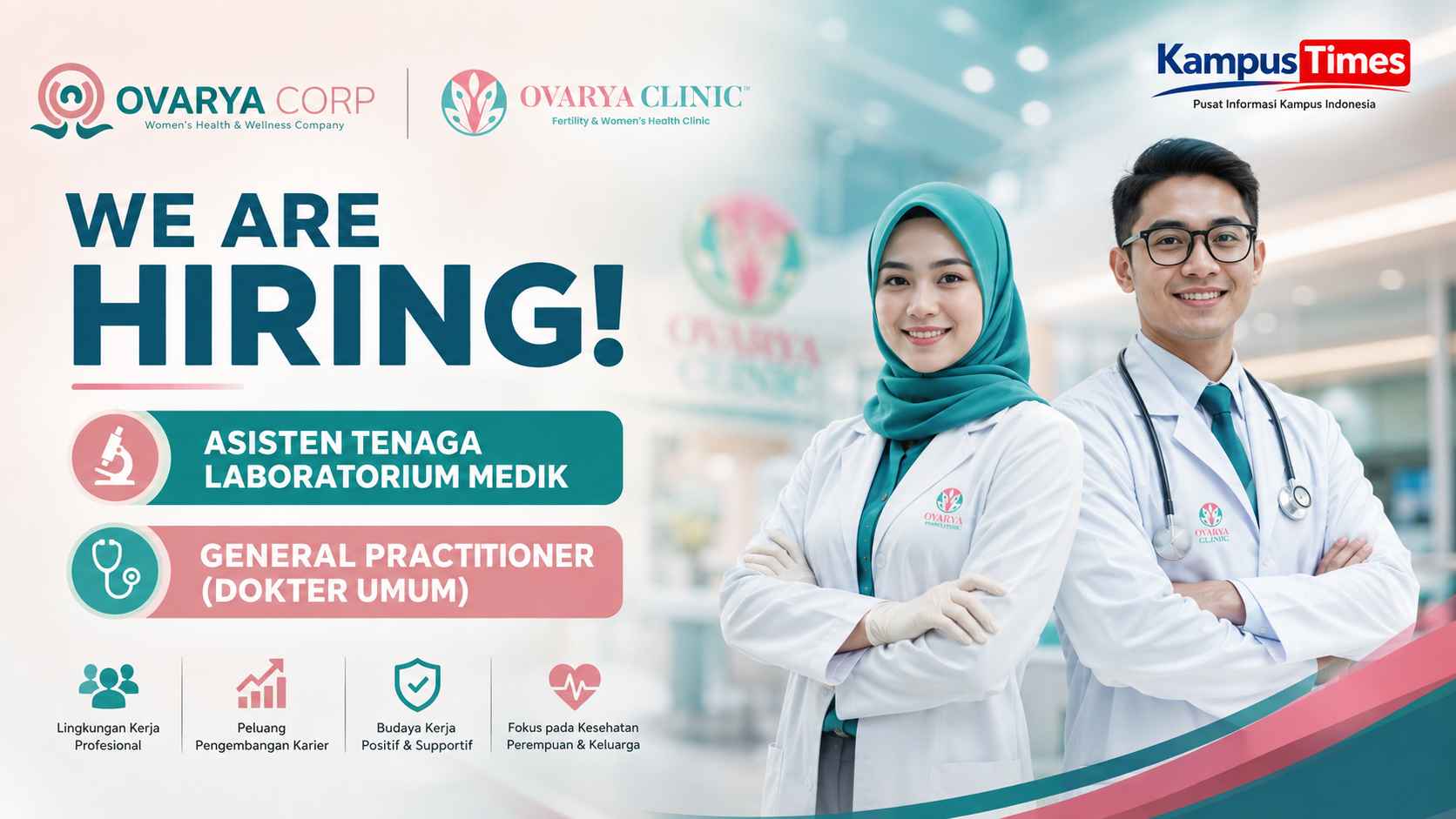 Lowongan Kerja Ovarya Corp September 2026: Buka Posisi Asisten Laboratorium Medik dan Dokter Umum