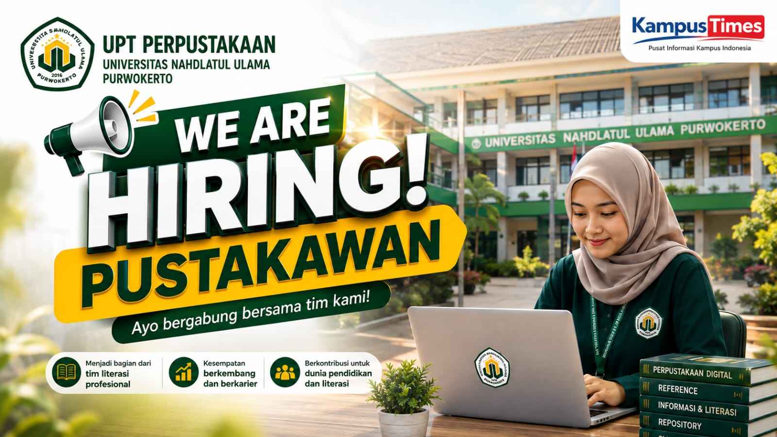 Lowongan Pustakawan UNU Purwokerto 2026, Cek Syarat dan Cara Lamar