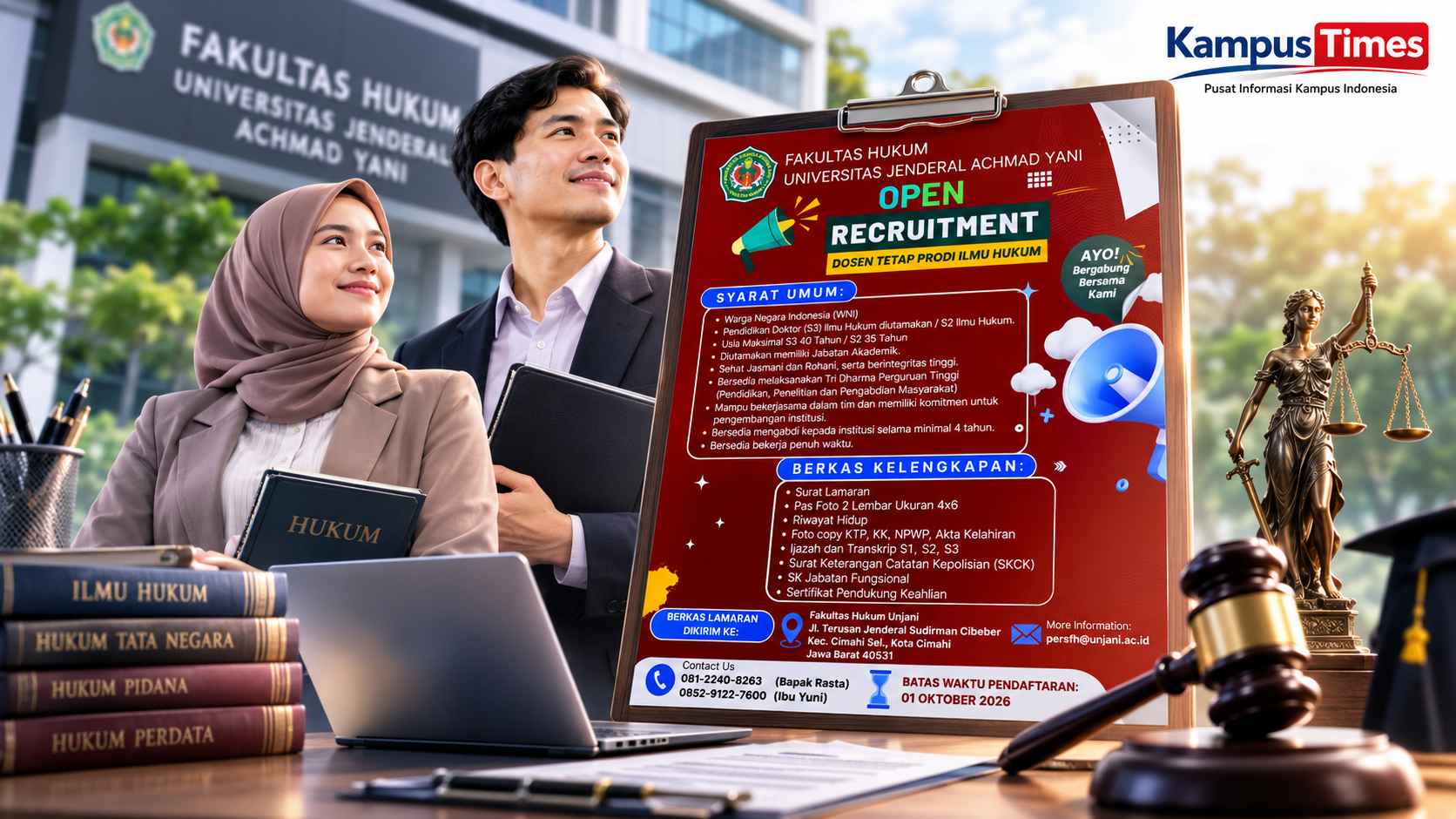 Lowongan Dosen Tetap FH Unjani 2026, S3 dan S2 Ilmu Hukum Bisa Daftar