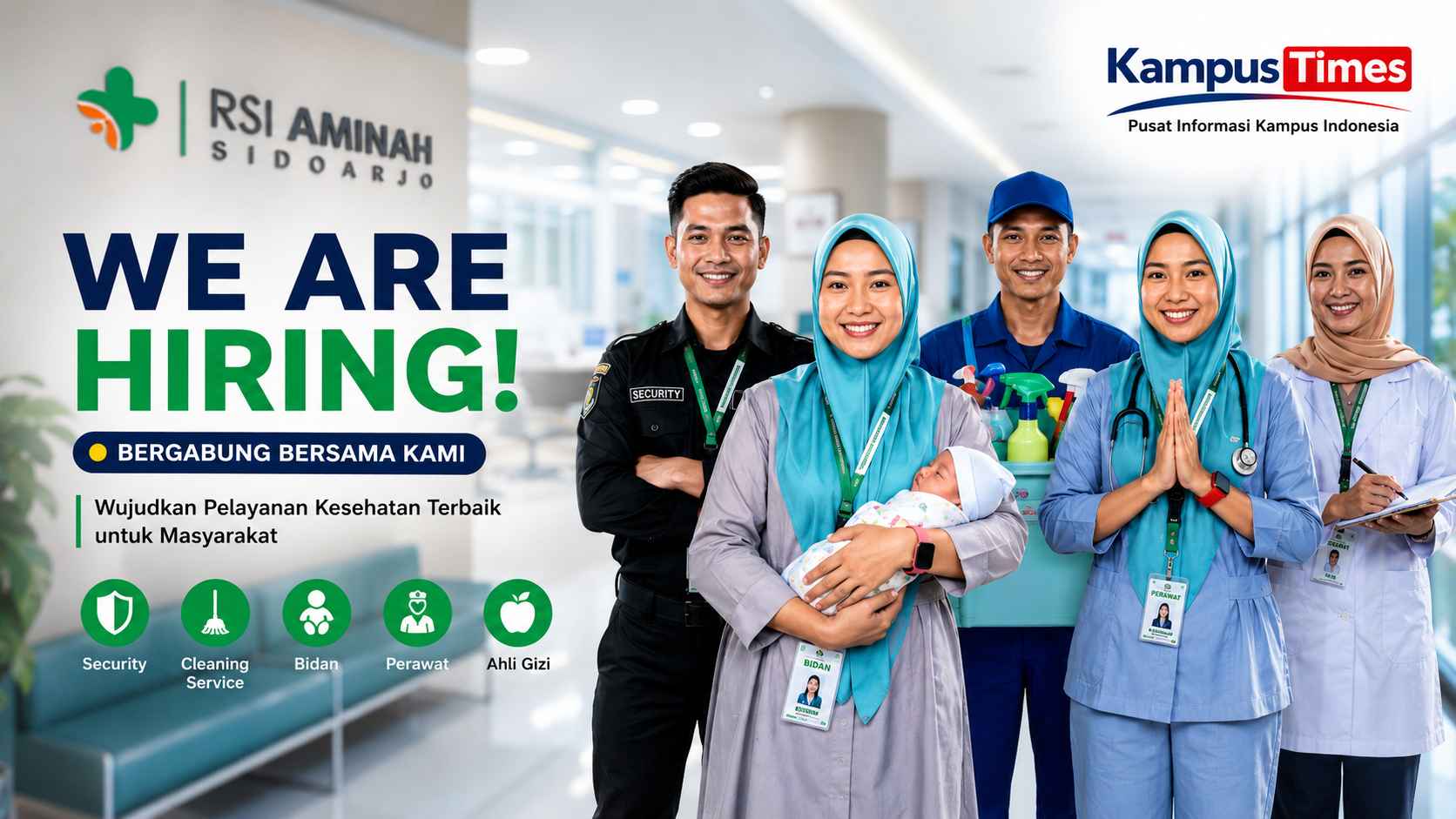 Lowongan Kerja RSI Aminah Sidoarjo September 2026, Buka 5 Posisi