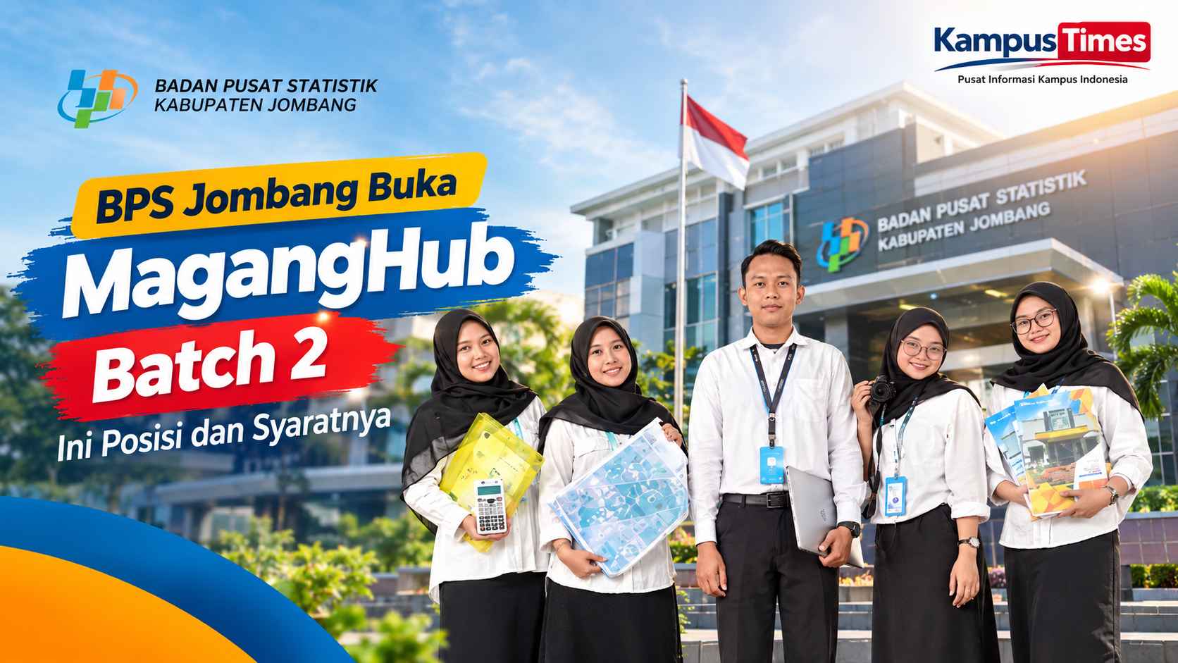 MagangHub Batch 2 BPS Kabupaten Jombang Dibuka, Cek Posisi, Syarat, Benefit, dan Jadwalnya