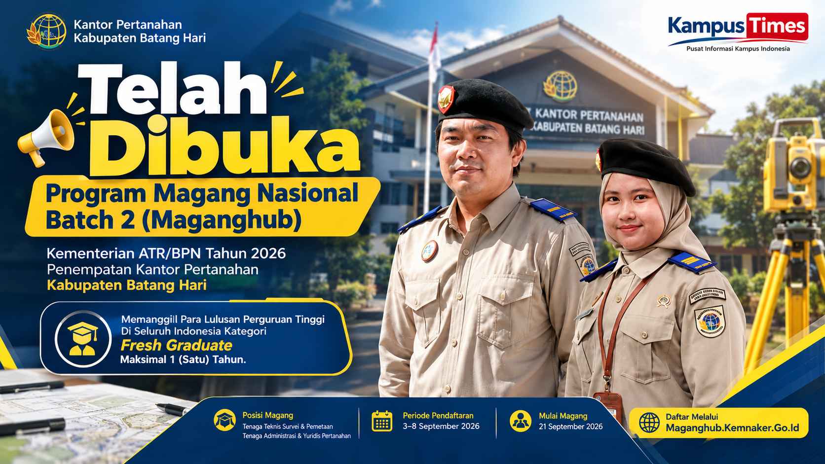 Magang Nasional Batch 2 ATR/BPN 2026 Dibuka, Cek Posisi dan Jadwalnya