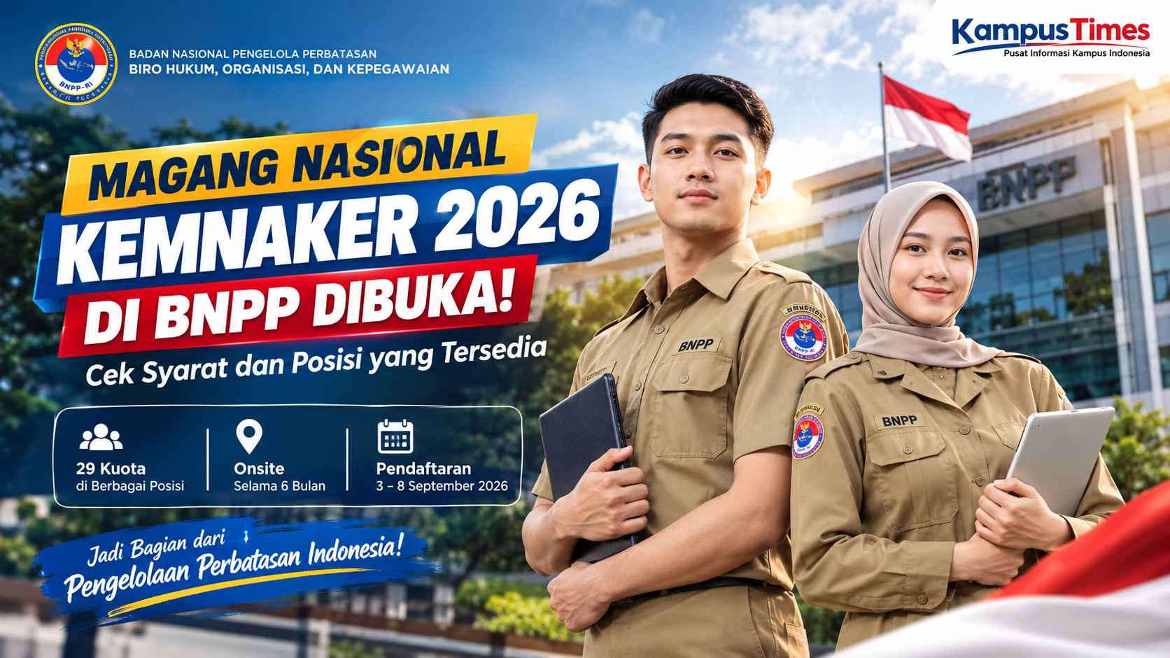 Magang Nasional Kemenaker 2026 di BNPP Dibuka, Cek Syarat dan Posisi yang Tersedia