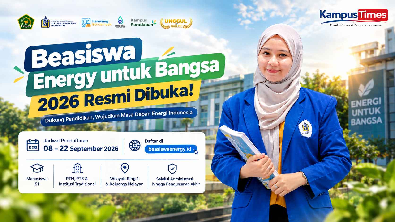 Beasiswa Energy untuk Bangsa 2026 Dibuka, Cek Syarat dan Jadwalnya
