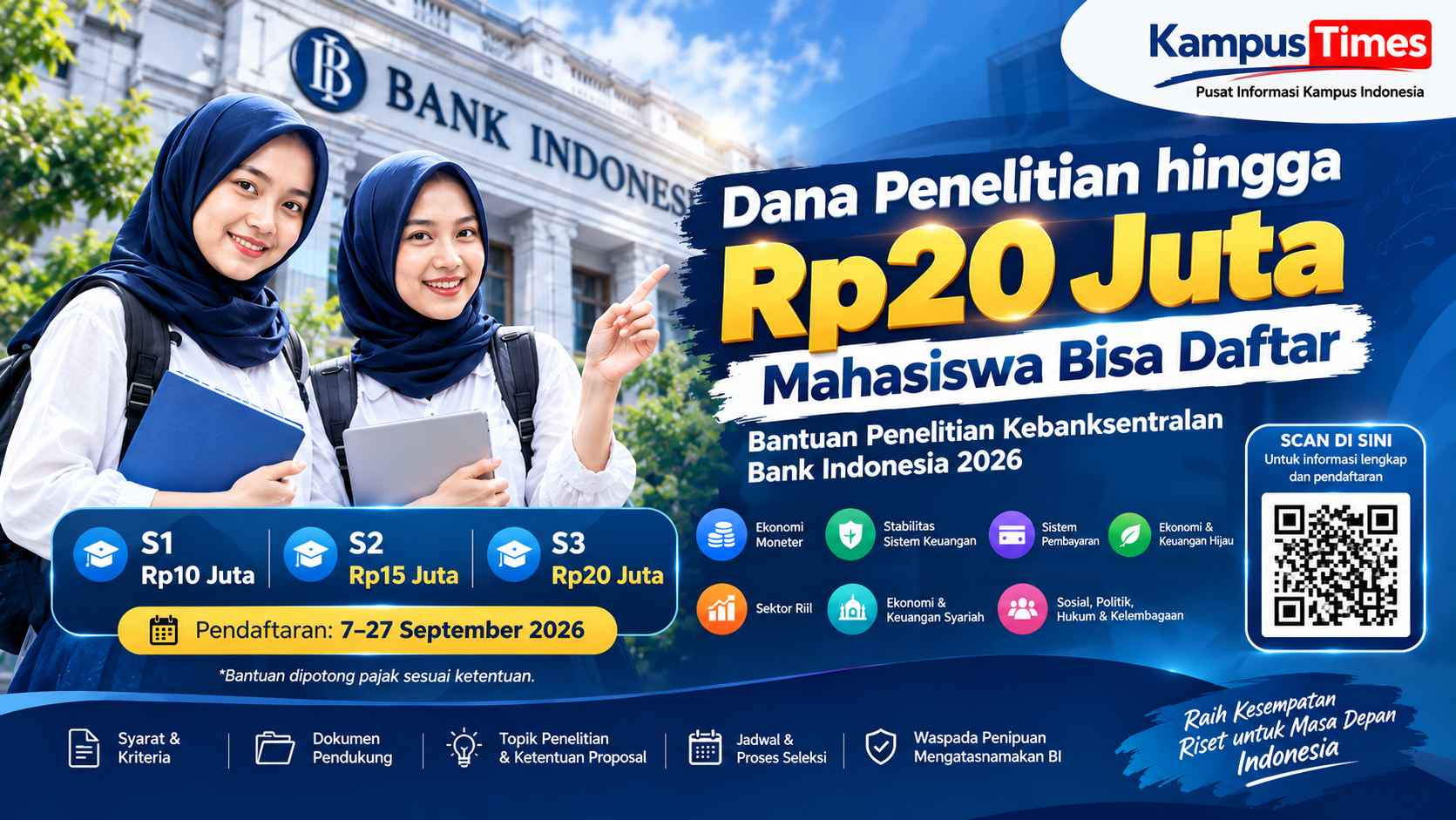 Bantuan Penelitian Kebanksentralan Bank Indonesia 2026: Syarat, Dana, dan Cara Daftar